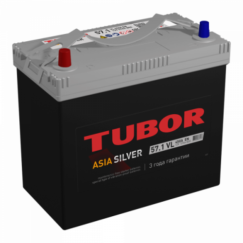 Аккумулятор TUBOR AsiaSilver 6ст-57 п.п.